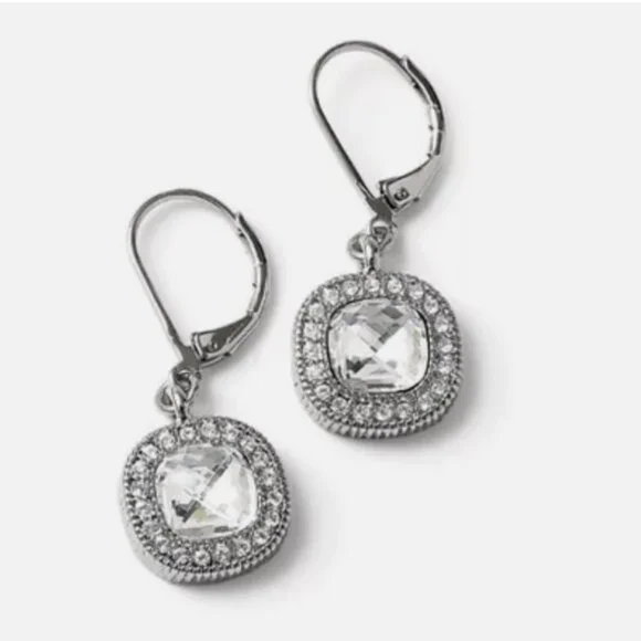 Lia Sophia "Bella Donna" Silver Tone Drop Earrings - Picture 4 of 4